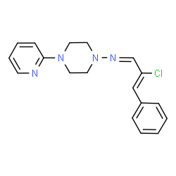 ChemSpider 2D Image | (2Z)-2-Chloro-3-phenyl-N-[4-(2-pyridinyl)-1-piperazinyl]-2-propen-1-imine | C18H19ClN4