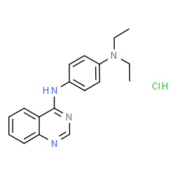 ChemSpider 2D Image | N,N-Diethyl-N'-(4-quinazolinyl)-1,4-benzenediamine hydrochloride (1:1) | C18H21ClN4