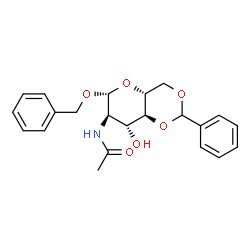 ChemSpider 2D Image | Benzyl 2-acetamido-4,6-O-benzylidene-2-deoxy-beta-D-glucopyranoside | C22H25NO6