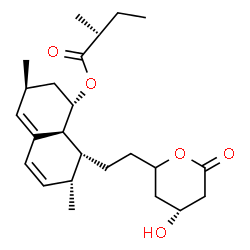 ChemSpider 2D Image | (1S,3S,7R,8R,8aS)-8-{2-[(4R)-4-Hydroxy-6-oxotetrahydro-2H-pyran-2-yl]ethyl}-3,7-dimethyl-1,2,3,7,8,8a-hexahydro-1-naphthalenyl (2R)-2-methylbutanoate | C24H36O5