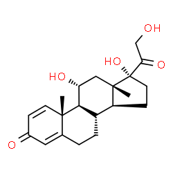 ChemSpider 2D Image | (11alpha)-11,17,21-Trihydroxypregna-1,4-diene-3,20-dione | C21H28O5