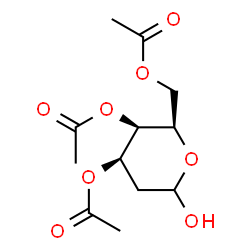 ChemSpider 2D Image | 3,4,6-Tri-O-acetyl-2-deoxy-D-lyxo-hexopyranose | C12H18O8