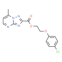 ChemSpider 2D Image | 2-(4-Chlorophenoxy)ethyl 7-methyl[1,2,4]triazolo[1,5-a]pyrimidine-2-carboxylate | C15H13ClN4O3