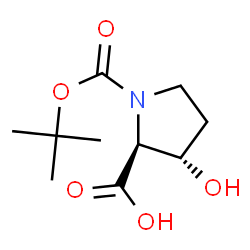 ChemSpider 2D Image | (3S)-3-Hydroxy-1-{[(2-methyl-2-propanyl)oxy]carbonyl}-L-proline | C10H17NO5