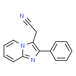 ChemSpider 2D Image | 2-phenylimidazo[1,2-a]pyridine-3-acetonitrile | C15H11N3