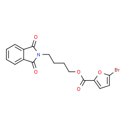 ChemSpider 2D Image | 4-(1,3-Dioxo-1,3-dihydro-2H-isoindol-2-yl)butyl 5-bromo-2-furoate | C17H14BrNO5