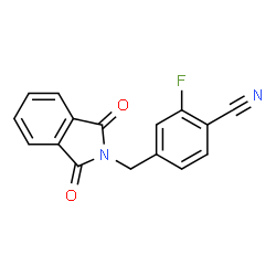 ChemSpider 2D Image | 4-[(1,3-Dioxo-1,3-dihydro-2H-isoindol-2-yl)methyl]-2-fluorobenzonitrile | C16H9FN2O2