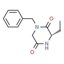 ChemSpider 2D Image | 1-Benzyl-3(S)-ethyl-piperazine-2,5-dione | C13H16N2O2