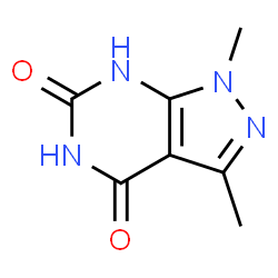 ChemSpider 2D Image | 1,3-Dimethyl-1H-pyrazolo[3,4-d]pyrimidine-4,6(5H,7H)-dione | C7H8N4O2