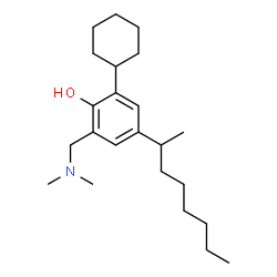 ChemSpider 2D Image | 2-Cyclohexyl-6-[(dimethylamino)methyl]-4-(2-octanyl)phenol | C23H39NO