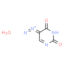 ChemSpider 2D Image | 5-Diazo-2,4(3H,5H)-pyrimidinedione hydrate (1:1) | C4H4N4O3