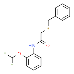 ChemSpider 2D Image | 2-(Benzylsulfanyl)-N-[2-(difluoromethoxy)phenyl]acetamide | C16H15F2NO2S