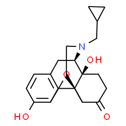 ChemSpider 2D Image | 17-(Cyclopropylmethyl)-3,14-dihydroxy-4,5-epoxymorphinan-6-one | C20H23NO4