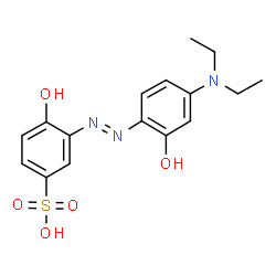 ChemSpider 2D Image | 3-[[4-(Diethylamino)-2-hydroxyphenyl]azo]-4-hydroxybenzenesulfonic acid | C16H19N3O5S