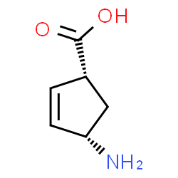 ChemSpider 2D Image | (1R,4S)-4-Aminocyclopent-2-enecarboxylicacid | C6H9NO2