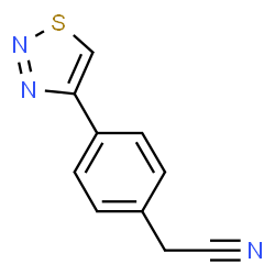 ChemSpider 2D Image | 4-(1,2,3-Thiadiazol-4-yl)benzeneacetonitrile | C10H7N3S