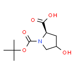 ChemSpider 2D Image | 4-Hydroxy-1-{[(2-methyl-2-propanyl)oxy]carbonyl}-D-proline | C10H17NO5