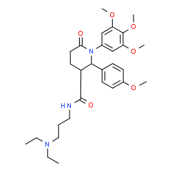 ChemSpider 2D Image | N-[3-(Diethylamino)propyl]-2-(4-methoxyphenyl)-6-oxo-1-(3,4,5-trimethoxyphenyl)-3-piperidinecarboxamide | C29H41N3O6