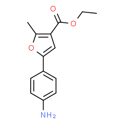 ChemSpider 2D Image | Ethyl 5-(4-aminophenyl)-2-methyl-3-furoate | C14H15NO3