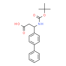 ChemSpider 2D Image | 3-(4-Biphenylyl)-3-({[(2-methyl-2-propanyl)oxy]carbonyl}amino)propanoic acid | C20H23NO4