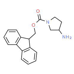 ChemSpider 2D Image | 9H-Fluoren-9-ylmethyl-3-aminopyrrolidin-1-carboxylat | C19H20N2O2