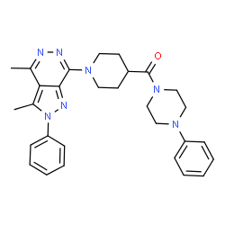 ChemSpider 2D Image | [1-(3,4-Dimethyl-2-phenyl-2H-pyrazolo[3,4-d]pyridazin-7-yl)-4-piperidinyl](4-phenyl-1-piperazinyl)methanone | C29H33N7O