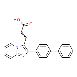 ChemSpider 2D Image | 3-[2-(4-Biphenylyl)imidazo[1,2-a]pyridin-3-yl]acrylic acid | C22H16N2O2