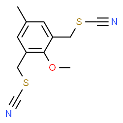 ChemSpider 2D Image | (2-Methoxy-5-methyl-1,3-phenylene)bis(methylene) bis(thiocyanate) | C12H12N2OS2