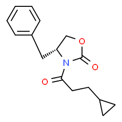 ChemSpider 2D Image | (4R)-4-Benzyl-3-(3-cyclopropylpropanoyl)-1,3-oxazolidin-2-one | C16H19NO3