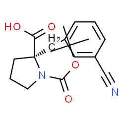 ChemSpider 2D Image | 2-(3-Cyanobenzyl)-1-{[(2-methyl-2-propanyl)oxy]carbonyl}-L-proline | C18H22N2O4
