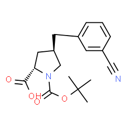 ChemSpider 2D Image | (4R)-4-(3-Cyanobenzyl)-1-{[(2-methyl-2-propanyl)oxy]carbonyl}-L-proline | C18H22N2O4