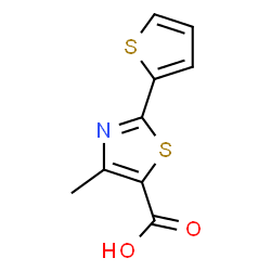 ChemSpider 2D Image | 2-(2-Thienyl)-4-methylthiazole-5-carboxylic acid | C9H7NO2S2