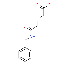 ChemSpider 2D Image | ({2-[(4-Methylbenzyl)amino]-2-oxoethyl}sulfanyl)acetic acid | C12H15NO3S