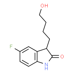 ChemSpider 2D Image | 5-fluoro-3-(4-hydroxybutyl)indolin-2-one | C12H14FNO2