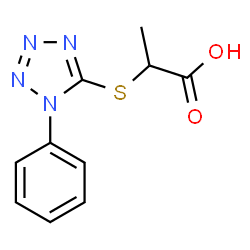 ChemSpider 2D Image | 2-[(1-Phenyl-1H-tetrazol-5-yl)sulfanyl]propanoic acid | C10H10N4O2S