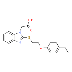 ChemSpider 2D Image | (2-{[2-(4-Ethylphenoxy)ethyl]sulfanyl}-1H-benzimidazol-1-yl)acetic acid | C19H20N2O3S