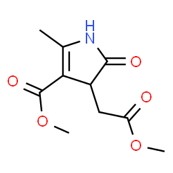 ChemSpider 2D Image | Methyl 2,3-dihydro-4-(methoxycarbonyl)-5-methyl-2-oxo-1H-pyrrole-3-acetate | C10H13NO5