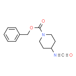 ChemSpider 2D Image | Benzyl 4-isocyanato-1-piperidinecarboxylate | C14H16N2O3