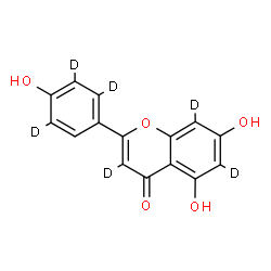 ChemSpider 2D Image | 5,7-Dihydroxy-2-[4-hydroxy(2,3,5-~2~H_3_)phenyl](~2~H_3_)-4H-chromen-4-one | C15H4D6O5