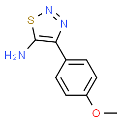 ChemSpider 2D Image | 4-(4-Methoxyphenyl)-1,2,3-thiadiazol-5-amine | C9H9N3OS