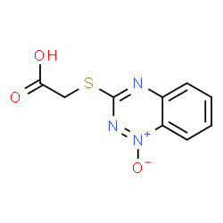 ChemSpider 2D Image | [(1-Oxido-1,2,4-benzotriazin-3-yl)sulfanyl]acetic acid | C9H7N3O3S
