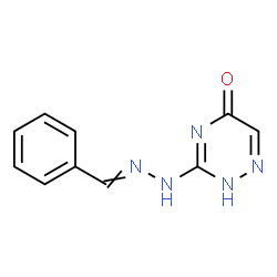 ChemSpider 2D Image | 3-(2-Benzylidenehydrazino)-1,2,4-triazin-5(2H)-one | C10H9N5O
