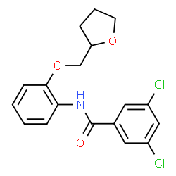 ChemSpider 2D Image | 3,5-Dichloro-N-[2-(tetrahydro-2-furanylmethoxy)phenyl]benzamide | C18H17Cl2NO3