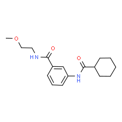 ChemSpider 2D Image | 3-[(Cyclohexylcarbonyl)amino]-N-(2-methoxyethyl)benzamide | C17H24N2O3