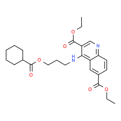 ChemSpider 2D Image | Diethyl 4-({3-[(cyclohexylcarbonyl)oxy]propyl}amino)-3,6-quinolinedicarboxylate | C25H32N2O6