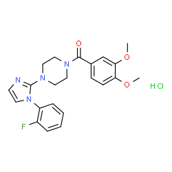 ChemSpider 2D Image | (3,4-Dimethoxyphenyl){4-[1-(2-fluorophenyl)-1H-imidazol-2-yl]-1-piperazinyl}methanone hydrochloride (1:1) | C22H24ClFN4O3