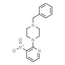ChemSpider 2D Image | 1-Benzyl-4-(3-nitro-2-pyridinyl)piperazine | C16H18N4O2