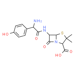 ChemSpider 2D Image | D-(-)-alpha-Amino-p-hydroxybenzyl penicillin trihydrate | C16H19N3O5S