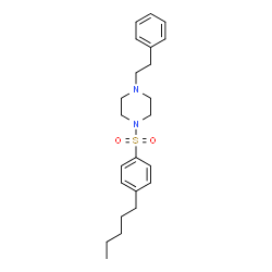 ChemSpider 2D Image | 1-[(4-pentylphenyl)sulfonyl]-4-phenethylpiperazine | C23H32N2O2S