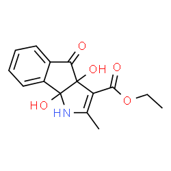 ChemSpider 2D Image | Ethyl 3a,8b-dihydroxy-2-methyl-4-oxo-1,3a,4,8b-tetrahydroindeno[1,2-b]pyrrole-3-carboxylate | C15H15NO5
